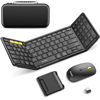 Picture of Foldable Keyboard and Mouse, Samsers Folding Bluetooth Keyboard Mouse Combo, 2.4G + BT5.0 x 2, Full-Size Portable Travel Keyboard & USB-C Rechargeable Wireless Mouse for iOS Android Windows Mac OS