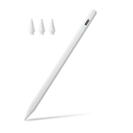Picture of Stylus Pen for iPad 2018-2024 Apple Pencil 1st Generation for iPad 10th 9th 8th 7th 6th Gen, iPad Air 3rd 4th 5th Gen, iPad Pro 11 12.9 13 inch, iPad Mini 5 6, Palm Rejection Tilt Sensitivity (White)