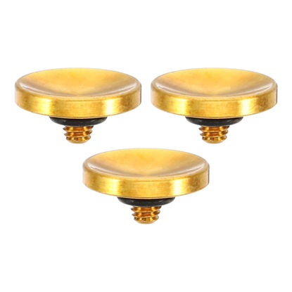 Picture of PATIKIL Camera Shutter Button, 3 Pack Soft Shutter Release Button Pure Copper Camera Button Concave Suitable for Nikon for Fujifilm for Leica DSLR/SLR Camera, Golden