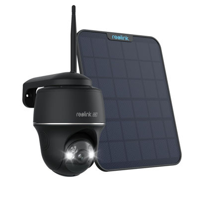 Picture of REOLINK 4K Solar Security Cameras Wireless Outdoor, 360° Pan Tilt, 8MP Color Night Vision, 2.4/5 GHz Wi-Fi, No Monthly Fee, Home Hub Compatible, Argus PT 4K+ 6W Solar Panel (Black)