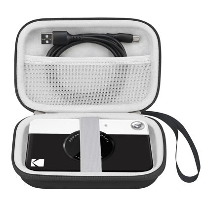 Picture of Elonbo Camera Carrying Case for Kodak Printomatic Digital Instant Print Camera, Portable Bluetooth Photo Printer Storage Holder Bag, Mesh Bag Fits Zink Photo Paper, MicroSD Card, USB Cable, Black