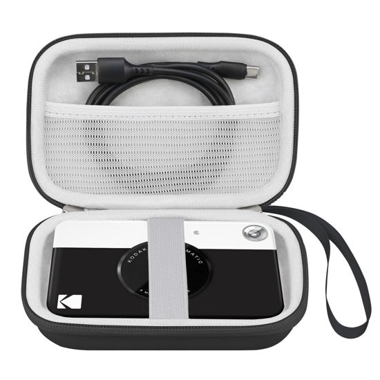 Picture of Elonbo Camera Carrying Case for Kodak Printomatic Digital Instant Print Camera, Portable Bluetooth Photo Printer Storage Holder Bag, Mesh Bag Fits Zink Photo Paper, MicroSD Card, USB Cable, Black