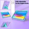 Picture of CCMAO for iPad 10th Generation Case 10.9 Inch 2022, iPad 10 Case with Kickstand & Pencil Holder, Heavy Duty Shockproof Hybrid Three Layer Protective Cover for Girls Women, Purple+Green