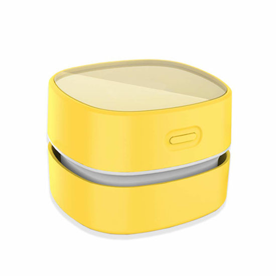 Picture of ODISTAR Desktop Vacuum Cleaner, Mini Table dust Sweeper Energy Saving,High Endurance up to 120 mins, Cordless&360º Rotatable Design for Cleaning Hairs,Crumbs,Computer Keyboard,Piano,car(Yellow)