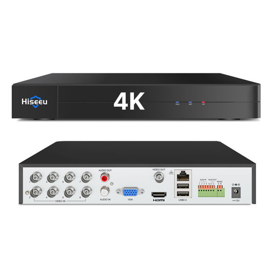 Picture of Hiseeu 4K 8 Channel H.265+ DVR Security Digital Video Recorder Advanced 8MP DVR with Person Vehicle Detection for CCTV Security Camera,AHD/TVI/CVI/CVBS/IPC,Remote Access,No Monthly Fee,No Hard Drive