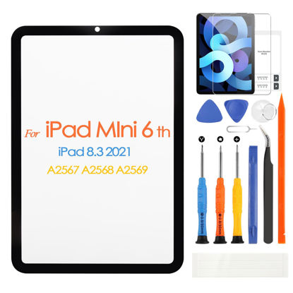 Picture of ARSSLY for iPad Mini 6 Front Glass Panel for iPad Mini6 6th 2021 Screen Replacement 8.3 inch A2567 A2568 A2569 Outer Glass Panel Screen with Free Tools(Not LCD & Touch Digitizer)