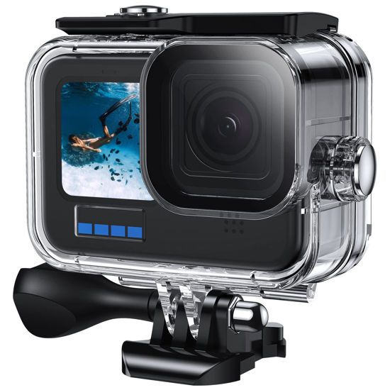 Picture of Kuptone Waterproof Case 60M/196FT Underwater Protective Dive Housing Shell with Bracket Mount Accessories for Go Pro 11/10/9 Action Camera