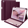 Picture of Hamile for iPad 9th Generation Case with Keyboard 10.2 Inch - Backlit Wireless Detachable Folio Keyboard Cover with Pencil Holder for iPad 8th Gen/7th Gen/iPad Pro 10.5"/iPad Air 3rd Gen (Raspberry)