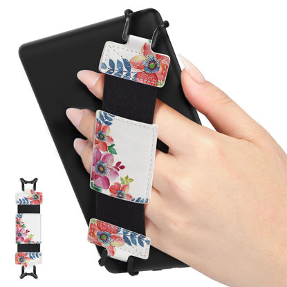 Picture of MoKo Soft Hand Strap for 6-8" eReaders Fire Tablet Kindle/Kobo/Voyaga/Lenovo/Sony Kindle E-Book Tablet, High-Elasticity Versatile Hand Strap Lightweight Finger Grip Holder, Fragrant Flowers