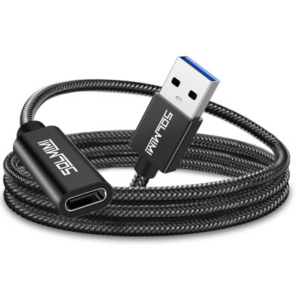 Picture of SOLMIMI USB C Female to USB Male Adapter 4FT(1.2M), Upgraded Type C to USB 3.0 Male Adapter with 10Gbps High-Speed Data Transmission for Laptop, Charger, Power Bank, U Disk(Net Cord Length 3.7ft)