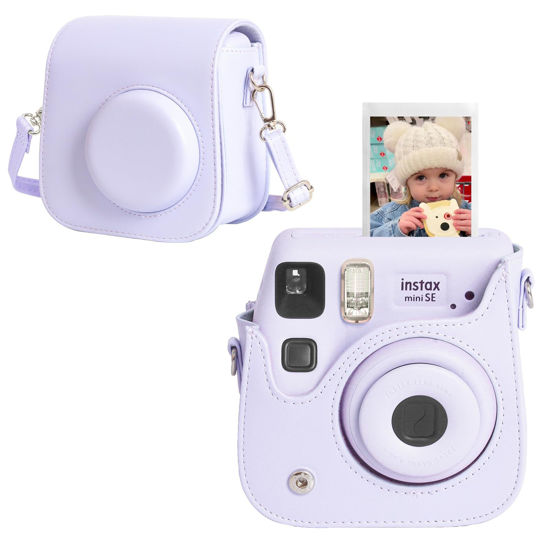 Picture of CAIYOULE Camera Case for Fujifilm Instax Mini SE/7+/7s/7c Instant Film Camera Protective Bag with Adjustable Shoulder Straps，No Camera，Purple