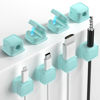 Picture of 8 Pack Magnetic Cord Organizer, Easy Secure Adhesive Cable Management, Wire Holder Keeper Organizer Management, Hide Or Organize Phone USB Charger Cable for Home,Office,Car,Desk,Nightstand-Blue