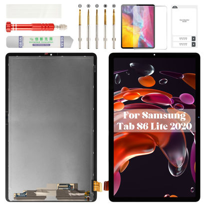 Picture of for Samsung Tab S6 Lite LCD Display Replacement for Samsung Galaxy Tab S6 Lite 10.4 Digitizer Screen Replacement for Samsung SM-P610 Touch Screen Assembly Repair Kits SM-P610N SM-P615 Black