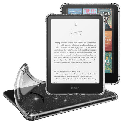 Picture of MoKo Case for All-New 7" Kindle Paperwhite (12th Generation-2024) and Kindle Colorsoft Signature Edition 2024 Ultra Thin Clear Flexible Transparent TPU Skin Bumper Back Cover Shell, Clear Glitter