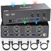 Picture of 8K KVM Switch 3 Monitors 3 Computers HDMI + DisplayPort, KCEVE USB 3.0 DP KVM Switcher, 8K@30Hz/4k@144Hz Triple Monitor DP KVM for 3 PC Share 3 Display and 4 USB 3.0 Devices