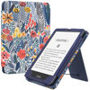 Picture of MoKo Case for 6.8" Kindle Paperwhite (11th Generation-2021) and Kindle Paperwhite Signature Edition, Slim PU Shell Cover Case with Auto-Wake/Sleep for Kindle Paperwhite 2021 E-Reader, Blue leaf flower