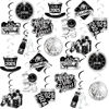 Picture of New Years Eve Party Supplies 2025 Silver Hanging Swirls, 40Pcs New Year Hanging Swirls New Years Silver Decorations 2025 Celing Swirls New Years Hanging Decorations for Silver New Years Decorations