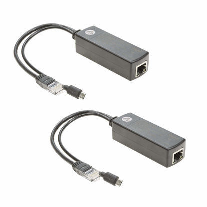 Picture of UCTRONICS for Raspberry Pi PoE Splitter 5V [2-Pack] - Active PoE to Micro USB Adapter, IEEE 802.3af Compliant, for Tablets, Dropcam and Raspberry Pi 2/3, and More