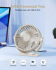Picture of TriPole USB Desk Fan Small Portable Personal Fan, 3 Speeds Adjustable Strong Breeze Mini Electric Fan, 360° Rotation Quiet Plug In USB Fan for Desktop Bedroom Office Table Travel Cruise, Beige, 4.5in
