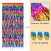 Picture of 3 Pack Colorful Foil Fringe Curtain Backdrop - 6.6 x 3.3 ft Wavy Rainbow Tinsel Backdrop Curtain Metallic Streamers Iridescent Holiday Photo Booth Party Decorations