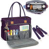 Picture of RAINSMORE Teacher Tote Bag 15.6 inch Laptop Bag for Women Work Bag Laptop Tote Nurse Bag Professional Computer Messenger Bag with Insulated Pocket, Laptop Briefcase for Office, College, Dark Purple