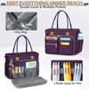 Picture of RAINSMORE Teacher Tote Bag 15.6 inch Laptop Bag for Women Work Bag Laptop Tote Nurse Bag Professional Computer Messenger Bag with Insulated Pocket, Laptop Briefcase for Office, College, Dark Purple