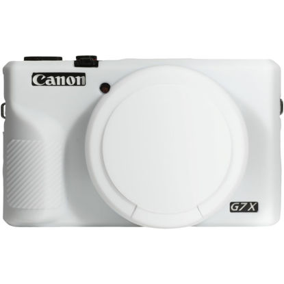Picture of AEXUTDA Case for Canon Powershot G7X Mark III Digital Camera, G7X Mark iii Camera Silicone Case, Anti-Scratch Slim Fit Soft Skin, G7X Mark 3 Accessories with Detachable Lens Cover - White