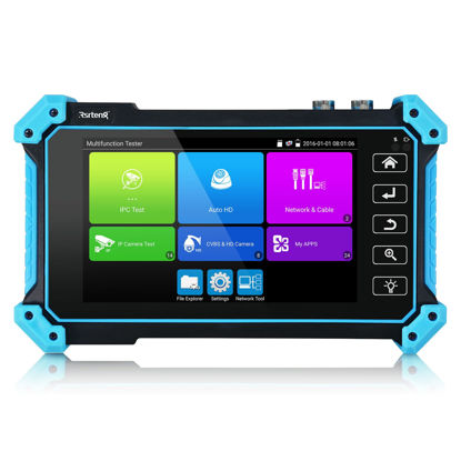 Picture of Rsrteng IP Camera Tester, IPC-5200 Plus 8MP AHD CVI TVI SDI CVBS IP Camera Test 4K HD Display Video Monitor 5inch IPS Touch Screen IPC Tester Support POE PTZ RS485 HDMI & VGA Input DC12V Output