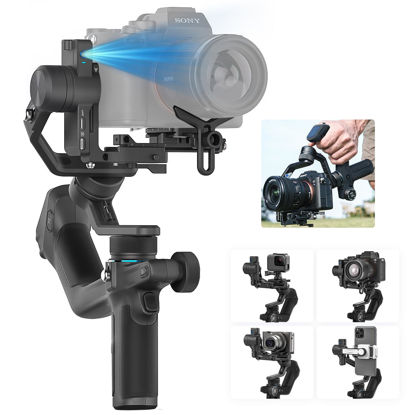 Picture of FeiyuTech SCORP Mini 2 [Official] Gimbal Stabilizer with 3 axis, All in One Gimbal for Mirrorless Cameras,Smartphone,Action Cameras,Built-in AI Tracker,Vertical Quick Release Plate,Black
