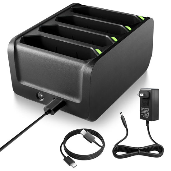 Picture of 4 Slot Charging Cradle kit for Zebra TC77 TC70 TC75 Battery SAC-TC7X-4BTYC1 Barcode Scanners BT-000318 TC72 TC70X TC75X Battery Charger Station with Type-C Cable and Power Adapter (1)
