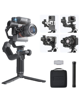 Picture of FeiyuTech SCORP Mini-2 Combo:Portable Bag+11''Carbon Fiber Pole+Fill Light,All in One 3-Axis Camera Stabilizer,Built-in AI Tracker Handheld Gimbal for Mirrorless Camera,GoPro,Smartphone (Black)