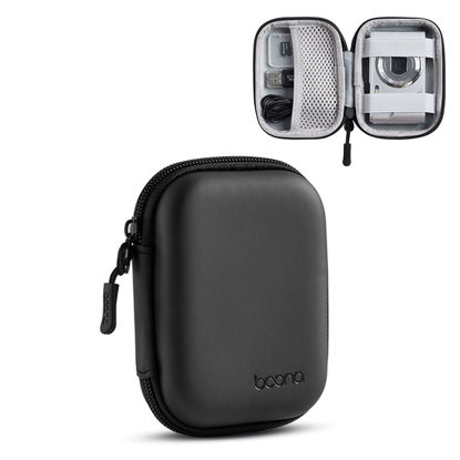 Picture of Linpr Digital Camera Case Compatible with CAMKORY/for KODAK PIXPRO/for Lecran/for VAHOIALD/for Canon IXUS 285 HS, Small Travel Cameras Storage Holder for Accessories SD Card (Black-PU)