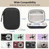 Picture of Linpr Digital Camera Case Compatible with CAMKORY/for KODAK PIXPRO/for Lecran/for VAHOIALD/for Canon IXUS 285 HS, Small Travel Cameras Storage Holder for Accessories SD Card (Black-PU)