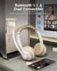 Picture of JIAMQISHI Wireless Headset with AI Noise Cancelling Microphone Bluetooth Headset - Bluetooth V5.2 Headphones with Mic Mute for Computer/Laptop/PC/iPhone/Android/Cell Phones/Zoom/Ms Teams/Skype-White