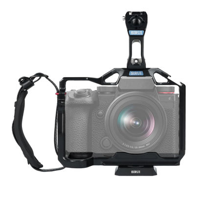 Picture of SIRUI S5II S5IIX G9 II Camera Cage with Top Handle, Full Cage for Panasonic LUMIX S5II S5IIX G9 II with Built-in Plate for Arca, NATO Rail, Cold Shoe, Multi Threads, Wrist Strap