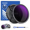 Picture of NEEWER 77mm ND2-400 (1-9 Stops) Variable ND Filter with Lens Cap, Lanyard, Cleaning Cloth, Precise Neutral Density Adjustment, Fingerprint & Scratch Resistant Multicoated Optical Glass