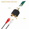 Picture of 3.5mm to RCA Splitter Adapter - Oxsubor Gold Plated 3.5mm Male Stereo to 2 RCA Female Jack Y Plug Audio Converter (2 Pack)