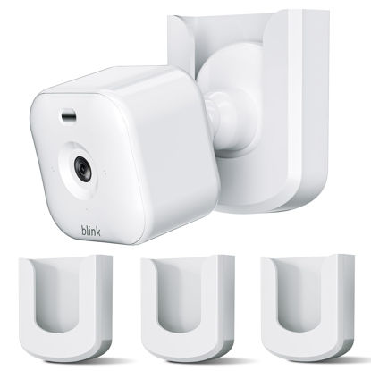 Picture of No Drill No Screw Blink Mini Camera Mount, Strong Adhesive Camera Wall Mount for Blink Mini/Mini 2 /Blink Outdoor 4 Camera, Easy to Install Blink Indoor Mount,White(Blink Camera is Not Included) 3Pack