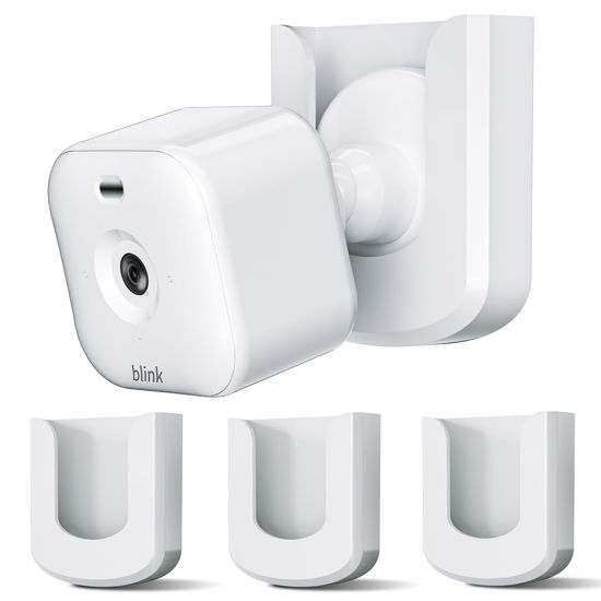 Picture of No Drill No Screw Blink Mini Camera Mount, Strong Adhesive Camera Wall Mount for Blink Mini/Mini 2 /Blink Outdoor 4 Camera, Easy to Install Blink Indoor Mount,White(Blink Camera is Not Included) 3Pack