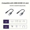 Picture of 2-Pack USB to 3.5mm Jack Audio Adapter, USB to Audio Jack Adapter Headset, USB-A to 3.5mm TRRS Mic Female, External Stereo Sound Card for Headphone, Laptop, Desktops, Mac, PS4, PS5, PC