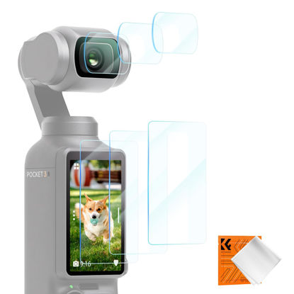 Picture of K&F Concept [6pcs Screen Protector for DJI Osmo Pocket 3 Screen & Camera Lens, Ultra Clear Tempered Glass Screen Protector, Anti Scratch Bubble Free Ultra Resistant