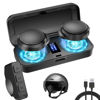 Picture of OBEST Motorcycle Bluetooth Headset with Charging Case, Helmet Bluetooth Speaker with Microphones & LED Display, 1900mAh Battery with 50Hours Work Time Wireless Headsets for Skiing and Riding