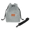 Picture of PATIKIL Camera Lens Pouch, L Size Drawstring Lens Case Flannel Camera Lens Handbag Camera Bag with Adjustable Shoulder Strap for DSLR Camera Lens, Grey