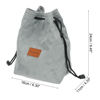 Picture of PATIKIL Camera Lens Pouch, L Size Drawstring Lens Case Flannel Camera Lens Handbag Camera Bag with Adjustable Shoulder Strap for DSLR Camera Lens, Grey