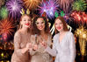 Picture of CYLYH 7X5FT Happy New Year Backdrop New Year's Eve Night City Fireworks Show Backdrop 2025 New Year Party Banner New Year Party Decorations Backdropr D884