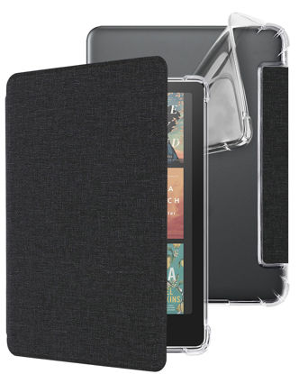 Picture of WALNEW Case for 7" Kindle Paperwhite 12th Generation 2024 and Kindle Colorsoft Signature Edition, Clear Soft TPU Back Protective Cover for 2024 Kindle Paperwhite (Black)