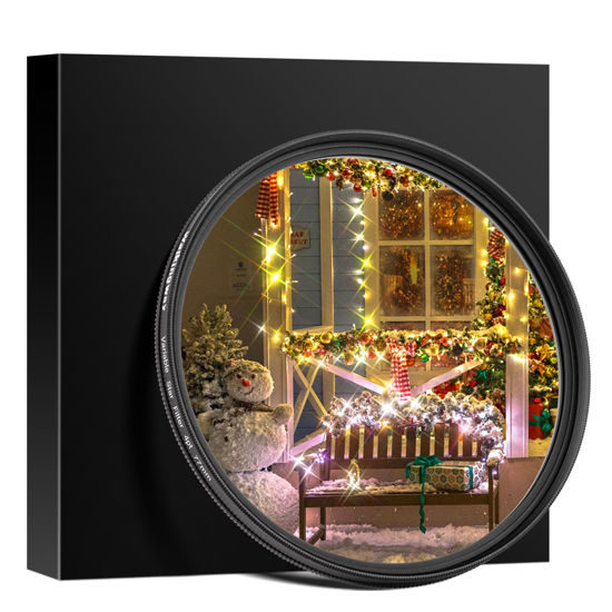 Picture of Walking Way 4 Points Star Filter 37 MM Variable Twinkle Effect Starburst Filter - Cross-Screen Filter - Slim Sparkling Effect Lens Filter