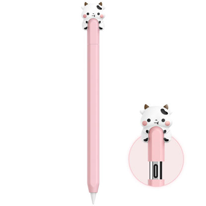 Picture of NIUTRENDZ Cute Cow Silicone Case for Apple Pencil USB-C Case Ultra Thin Protective Cover Anti-Slip Sleeve Apple Pencil (USB-C) Accessories (Pink, Apple Pencil (USB-C))