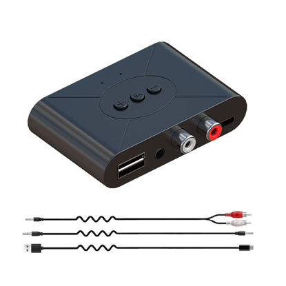 Picture of Bluetooth 5.3 Audio Receiver Wireless RCA Bluetooth Adapter for Stereo Wireless Audio Receiver/Bluetooth to Aux/USB Flash Drive/NFC One-Touch Connection for Car Speakers and Headphones