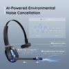 Picture of EKSA Bluetooth Headset with Microphone, Wireless Headset with AI Noise Cancelling, 45 Hours Playtime, Trucker Headset with USB Dongle & Charging Base for Work PC Home Office Trucker Call Center